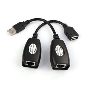 מתאם הארכה לכבל USB ע י כבל רשת CAT-5/6